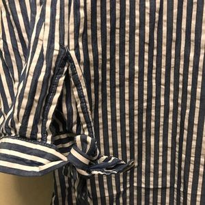 Boho blue and white striped topside medium